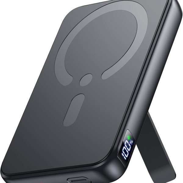 For Portable Charger, 12000mAh Wireless Magnetic Power Bank with Stand and PD 20W USB C Fast Charging, for Battery Pack Compatible with iPhone 16/15/14/13/12 Pro/Pro Max Series