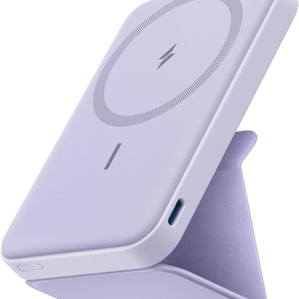 622 Magnetic Battery (), 5,000mAh Foldable Magnetic Wireless Portable Charger with Stand and USB C Port (On The Side), Compatible for iPhone 16/15/14/13 Series