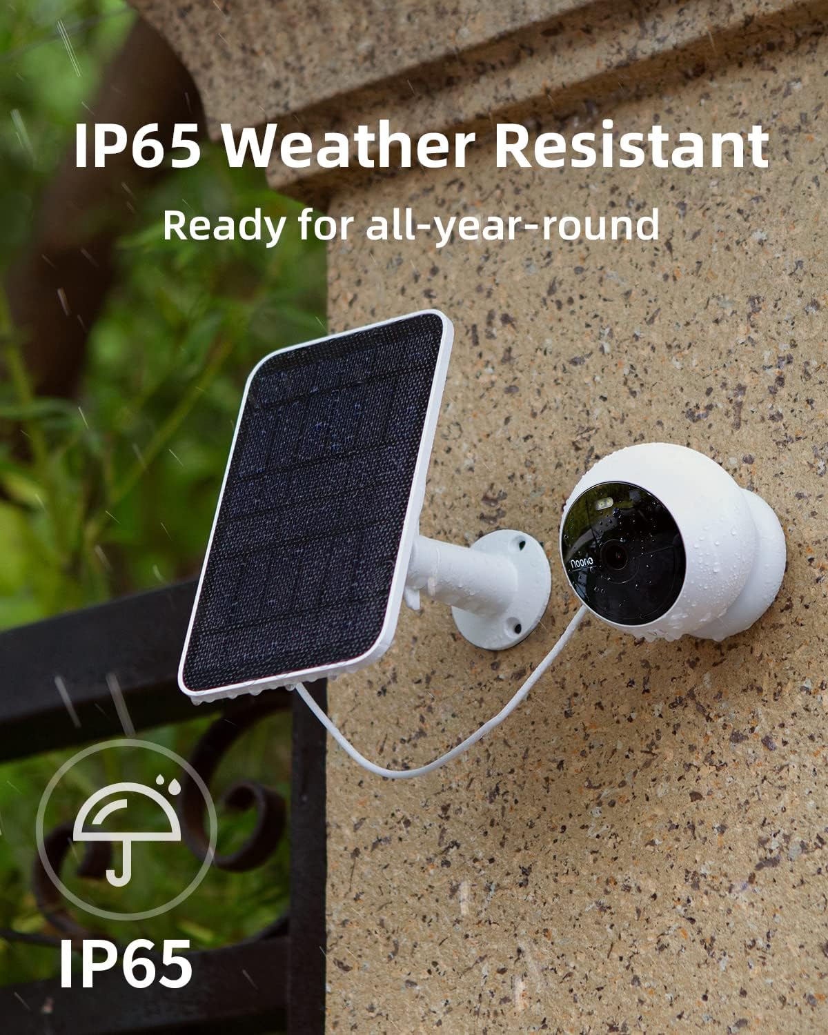 3W Portable Solar Panel for Security Camera Outdoor Wireless, Solar Battery Camera Charger with 10ft Cable and Adjustable Bracket, IP65 Waterproof Image 2