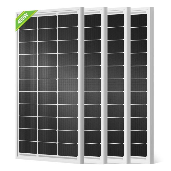 400W Solar Panels 4pcs 100 Watt 18V Monocrystalline Solar Panel Module for Off Grid PV Power for Home, Camping, Boat, Shed Farm, RV,12V Battery,2 Pack 2 * 100W