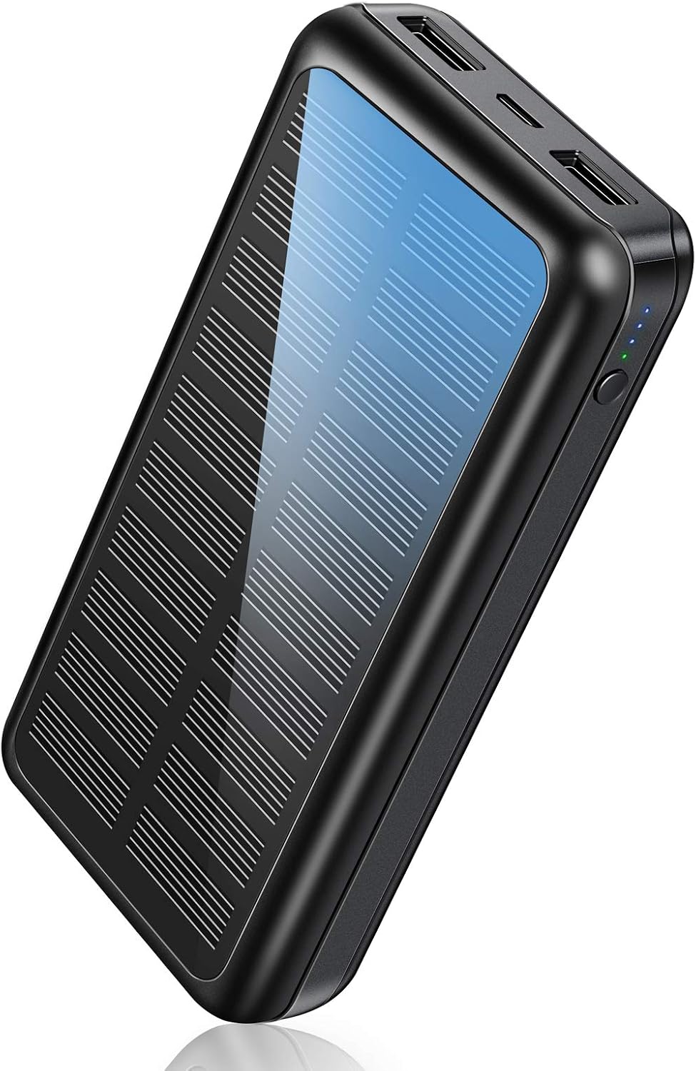 Portable Charger, Solar Power Bank 30000mAh with 2 USB 5V 2 1A Outputs, Compact External Battery Pack for Cell Phone Tablet Charging, Outdoor Camping, Vacation