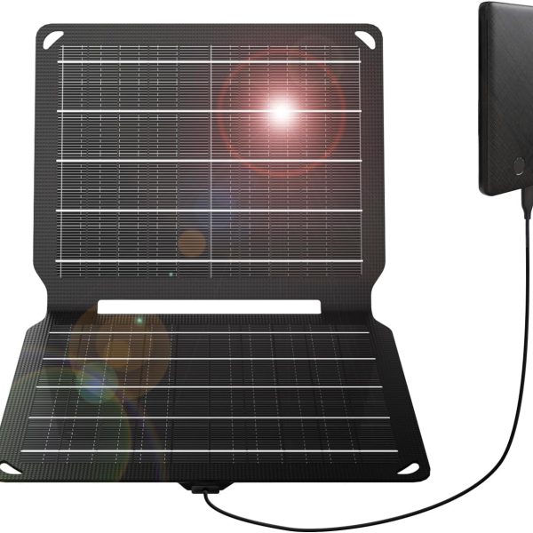 10W Portable Solar Chargers 5V USB ll Power Emergency ETFE Panels Foldable IP67 Waterproof Camping Hiking Backpacking for Phones Fans Flashlight Watches ll Power Banks Battery Packs