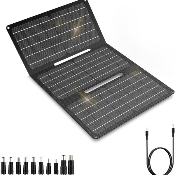 Portable Solar Panels 30W Foldable Solar Panels Charger ETFE Solar Panel with DC USB C and USB A IP65 Waterproof for ll Power Station Mobile Phones RV Travel Outdoor Camping