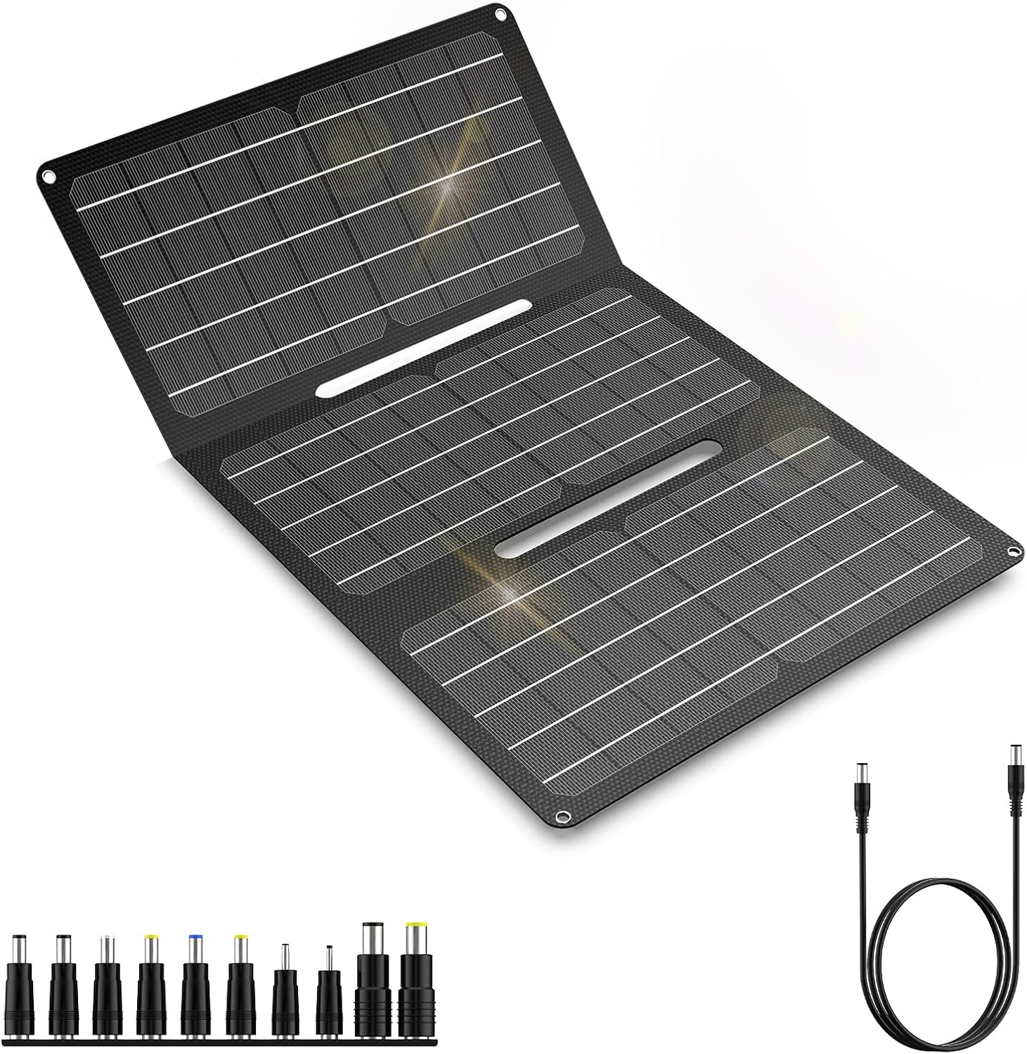 Portable Solar Panels 30W Foldable Solar Panels Charger ETFE Solar Panel with DC USB C and USB A IP65 Waterproof for ll Power Station Mobile Phones RV Travel Outdoor Camping